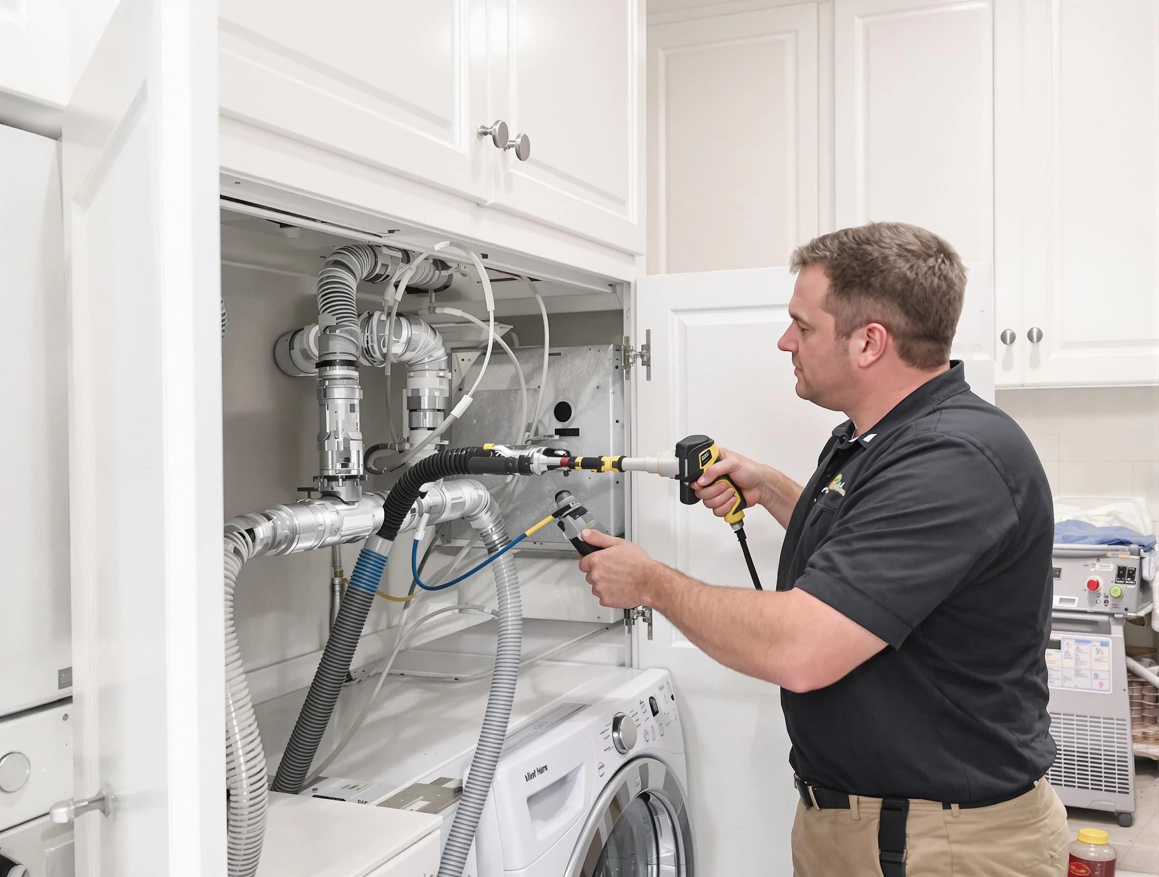 Brook Highland Dryer Vent Cleaning professional removing severe blockage from a clogged dryer vent in Brook Highland