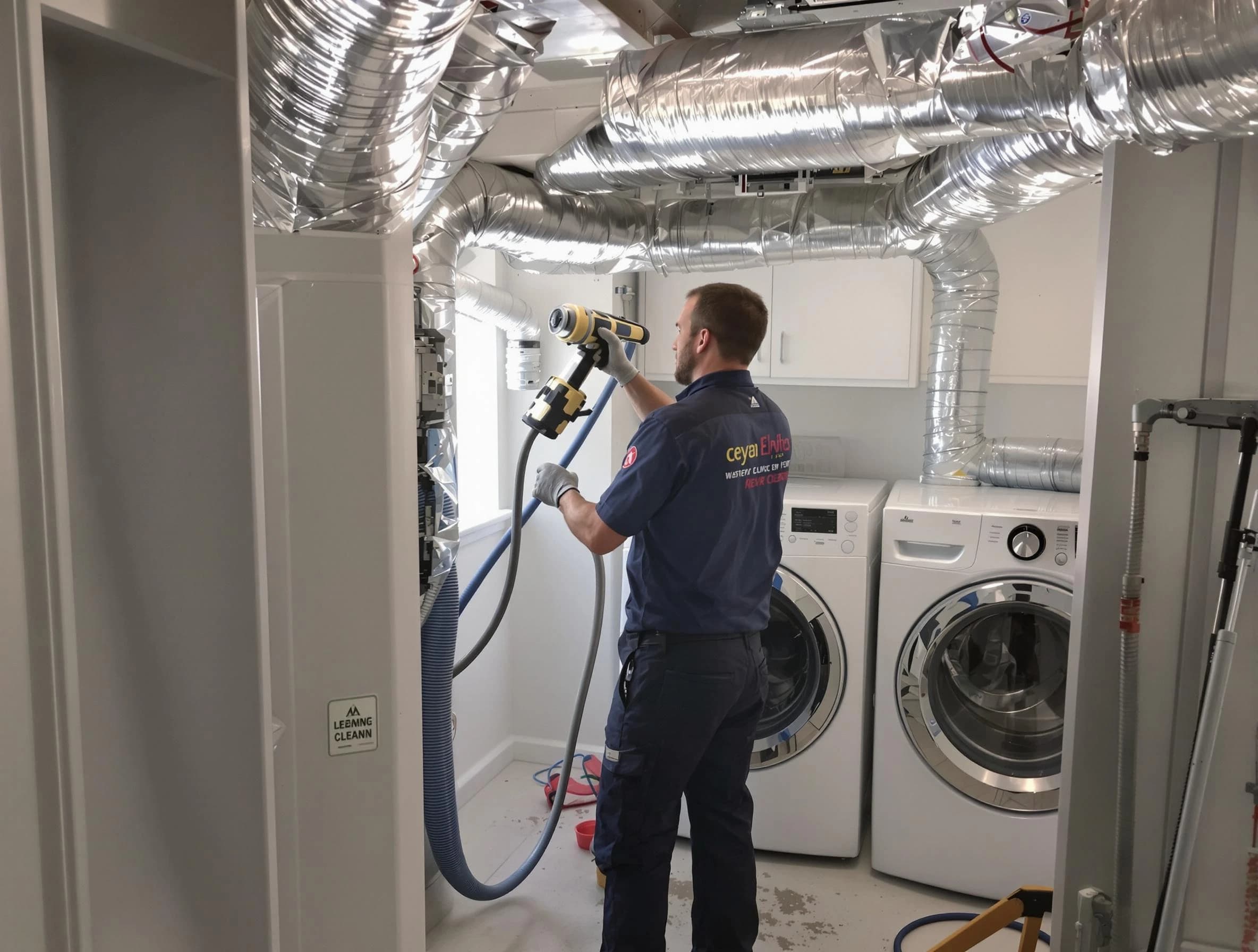 Brook Highland Dryer Vent Cleaning specialist using advanced equipment for thorough duct cleaning in Brook Highland