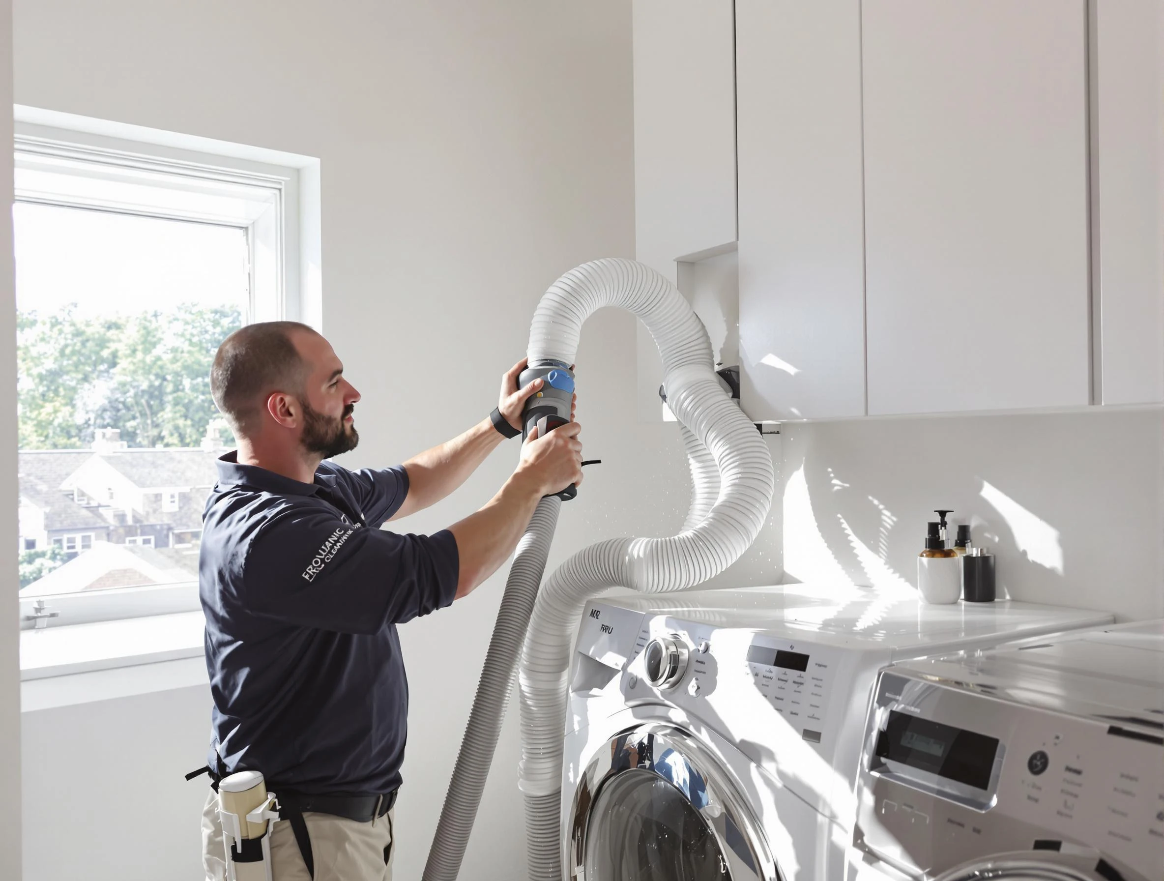 Certified Brook Highland Dryer Vent Cleaning technician performing dryer vent cleaning in Brook Highland